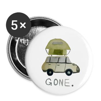 Camping-car - Lot de 5 petits badges (25 mm) - blanc - Devant