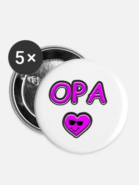Opa - Buttons klein 25 mm (5er Pack) - Weiß