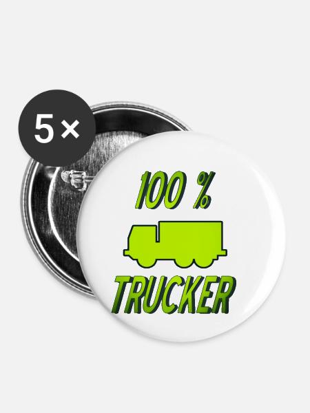 Trucker - Buttons klein 25 mm (5er Pack) - Weiß