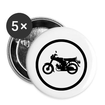Simosn S51 - Lot de 5 petits badges (25 mm) - blanc - Devant