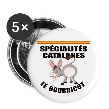 Spécialités catalanes - Le bourricot - Lot de 5 petits badges (25 mm) - blanc - Devant