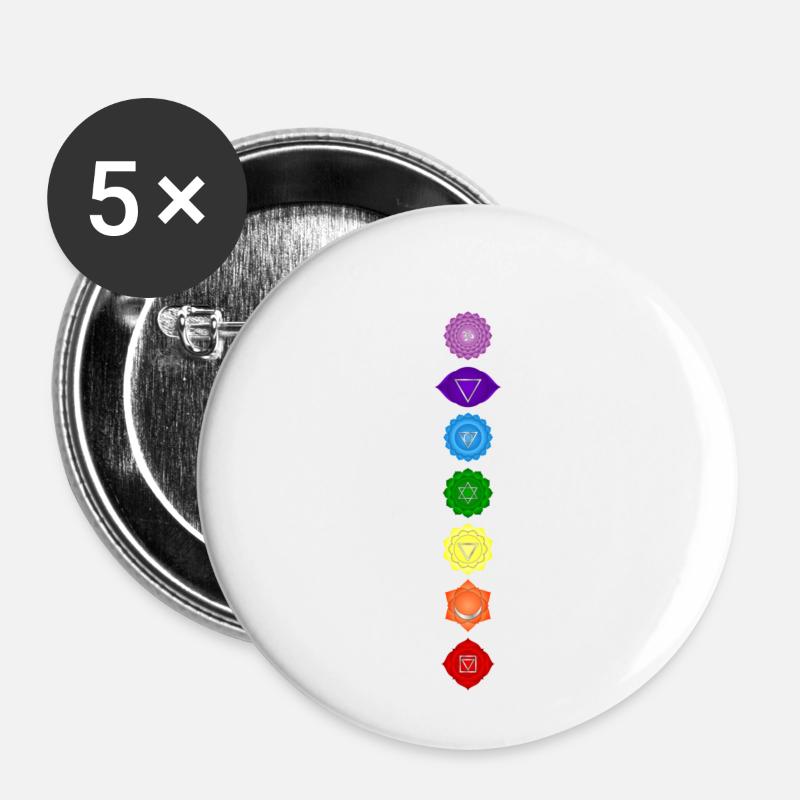 Chakra - Buttons small 1''/25 mm (5-pack) - white