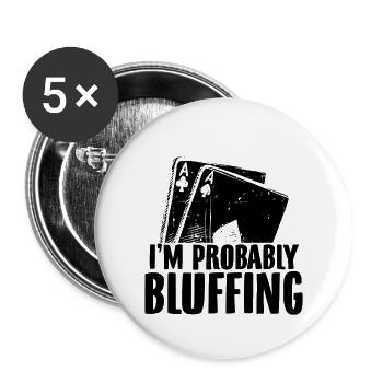 Poker | Playing Cards Ace Poker Cards Gifts - Buttons small 1''/25 mm (5-pack) - white - Front