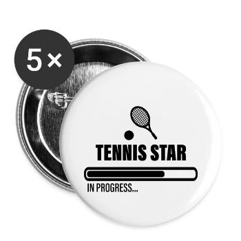 Star du tennis en cours tennis de table tennis de table - Lot de 5 petits badges (25 mm) - blanc - Devant