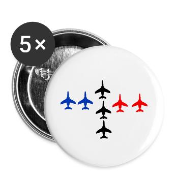 Patrouille de France meeting aérien armée de l'air - Lot de 5 petits badges (25 mm) - blanc - Devant