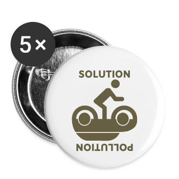 Environmental thinking (solution pollution) - Buttons small 1''/25 mm (5-pack) - white - Front