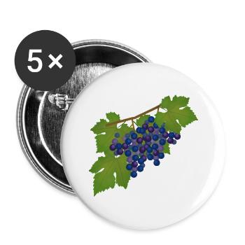 Raisins, vigne, automne, vin - Lot de 5 petits badges (25 mm) - blanc - Devant
