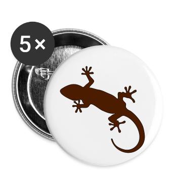 Gecko - Buttons klein 25 mm (5er Pack) - Weiß - Vorne