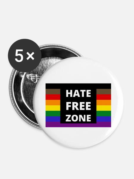 HASS FREIE ZONE | Queer - Buttons klein 25 mm (5er Pack) - Weiß