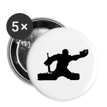 Eishockeyspieler Torhüter, Torwart. Ice hockey - Buttons klein 25 mm (5er Pack) - Weiß - Vorne