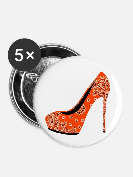Stöckelschuh - Buttons klein 25 mm (5er Pack) - Weiß