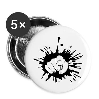 Déposer une goutte de main - Lot de 5 petits badges (25 mm) - blanc - Devant