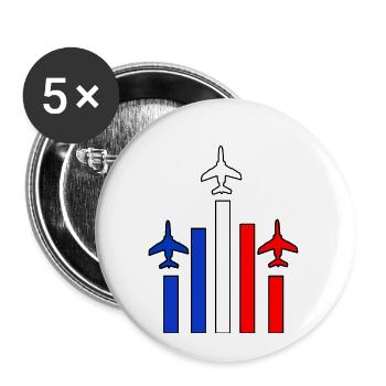 Patrouille de France meeting aérien armée de l'air - Lot de 5 petits badges (25 mm) - blanc - Devant