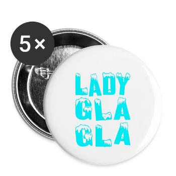 LADY GLA GLA! - Buttons small 1''/25 mm (5-pack) - white - Front