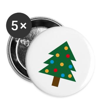 Weihnachtsbaum für hässliche Weihnachten - Buttons klein 25 mm (5er Pack) - Weiß - Vorne
