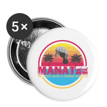 Manatee - The gentle giants in Floridas Coastways - Buttons klein 25 mm (5er Pack) - Weiß - Vorne