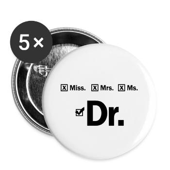 Graduating PhD student gift - Buttons small 1''/25 mm (5-pack) - white - Front