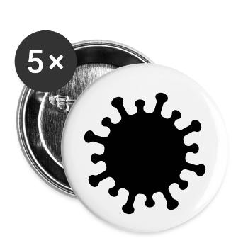 Corona Virus Icon - Buttons small 1''/25 mm (5-pack) - white - Front