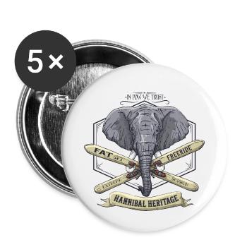 Hannibal Heritage - Lot de 5 petits badges (25 mm) - blanc - Devant