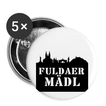 Fuldaer Mädl - Buttons klein 25 mm (5er Pack) - Weiß - Vorne