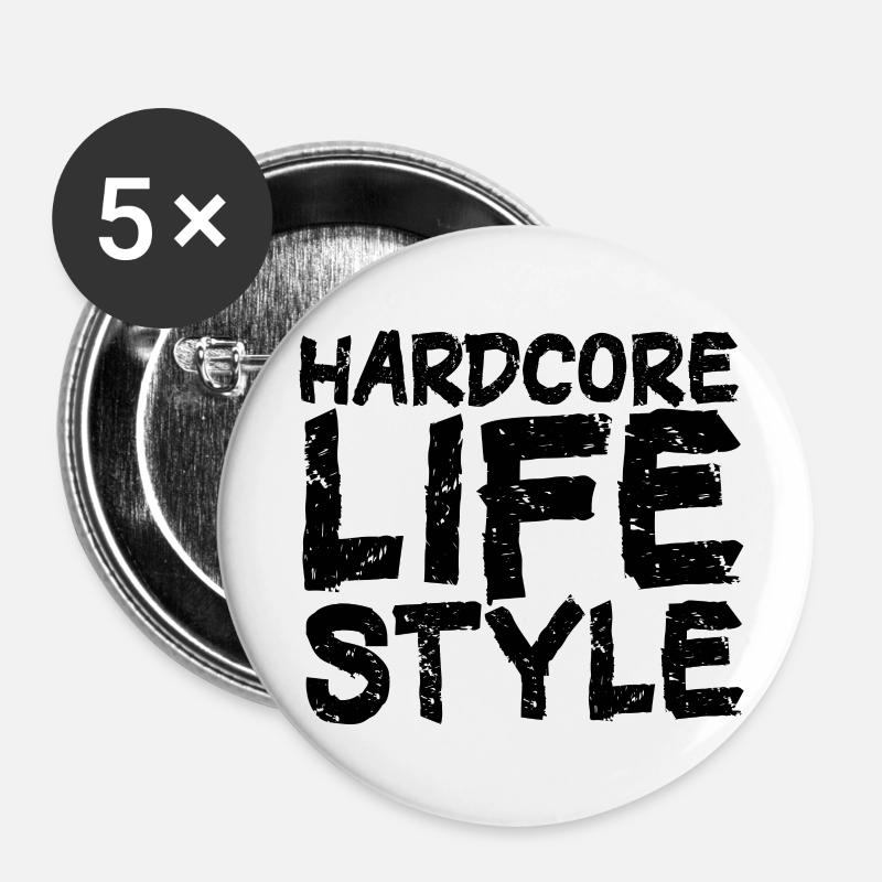 HC Mode de vie - Lot de 5 petits badges (25 mm) - blanc