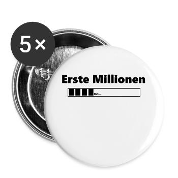Erste Millionen Ladebalken,Geschenk, Geschenkidee - Buttons klein 25 mm (5er Pack) - Weiß - Vorne
