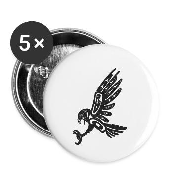 Totem hawk black - Buttons small 1''/25 mm (5-pack) - white - Front