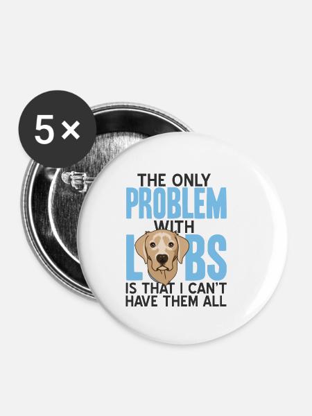 Labrador - Buttons klein 25 mm (5er Pack) - Weiß