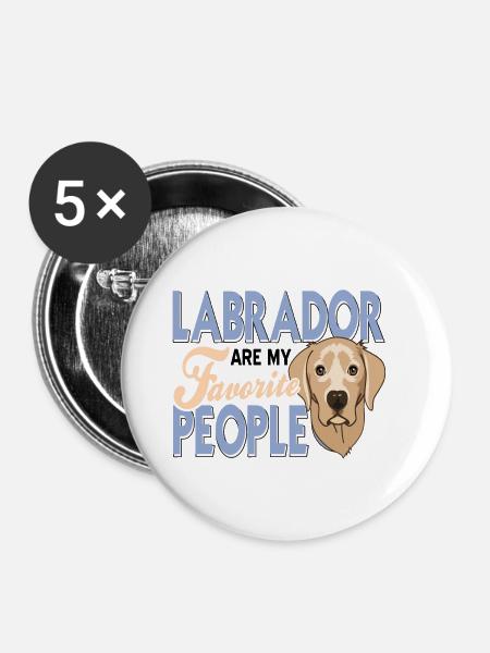 Labrador - Buttons klein 25 mm (5er Pack) - Weiß