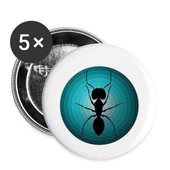 Ameisen - Buttons klein 25 mm (5er Pack) - Weiß - Vorne