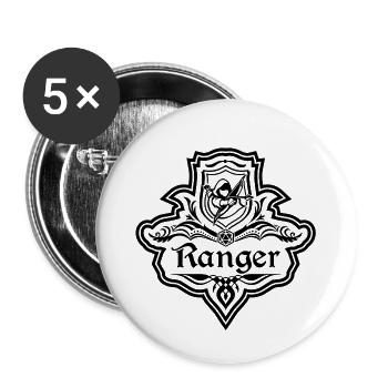 Ranger JDR - emblème Archer jeu de rôle RPG DM - Lot de 5 petits badges (25 mm) - blanc - Devant