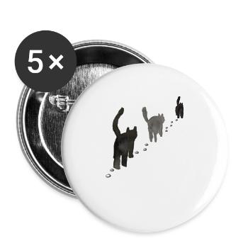 black cats - Buttons small 1''/25 mm (5-pack) - white - Front