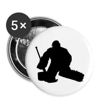 Eishockeyspieler Torhüter, Torwart. Ice hockey - Buttons klein 25 mm (5er Pack) - Weiß - Vorne