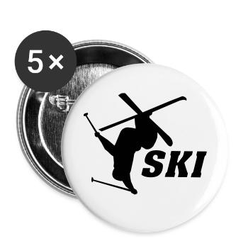 Ski - Buttons klein 25 mm (5er Pack) - Weiß - Vorne
