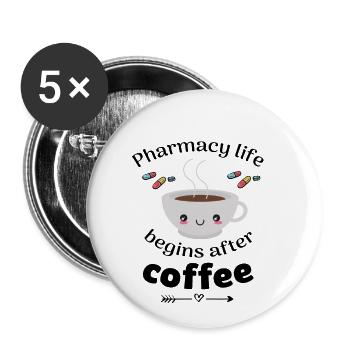 Apotheker Pharmaziestudent Kaffeeliebhaber - Buttons klein 25 mm (5er Pack) - Weiß - Vorne