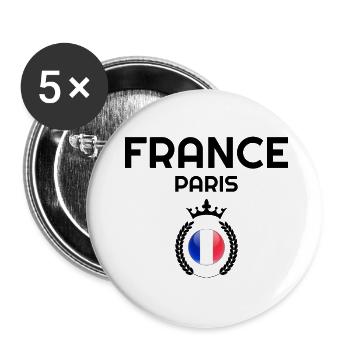 France, France country, France flag, France hoodie - Buttons small 1''/25 mm (5-pack) - white - Front