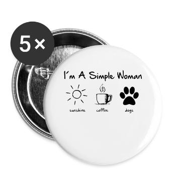 simple woman - Buttons small 1''/25 mm (5-pack) - white - Front