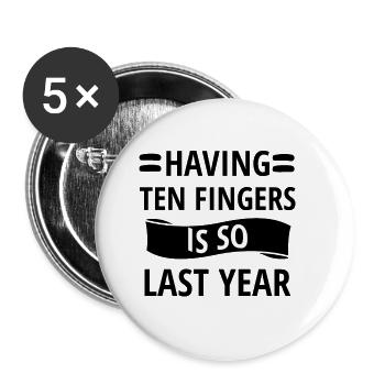 Finger amputation Finger cut off - Buttons small 1''/25 mm (5-pack) - white - Front