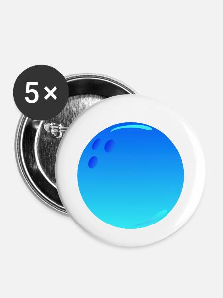 Sport Bowlingkugel - Buttons klein 25 mm (5er Pack) - Weiß