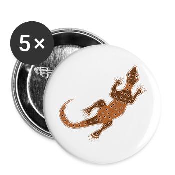 Moniteur lézard - Lot de 5 petits badges (25 mm) - blanc - Devant
