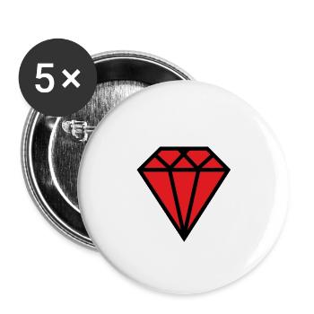 ruby - Buttons small 1''/25 mm (5-pack) - white - Front