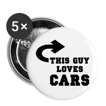 Car Auto - Buttons klein 25 mm (5er Pack) - Weiß - Vorne