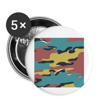 Belgische Puzzle-Tarnstruktur - Buttons klein 25 mm (5er Pack) - Weiß - Vorne
