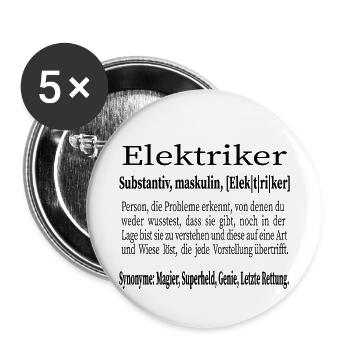 Elektriker Elektrotechniker Spruch Geschenk - Buttons klein 25 mm (5er Pack) - Weiß - Vorne