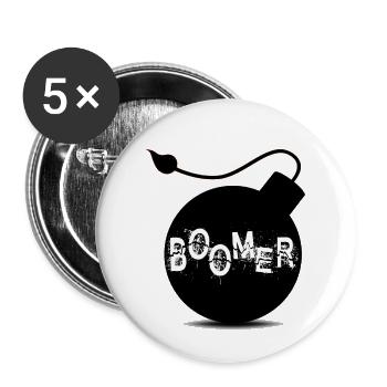 Boomer - Buttons klein 25 mm (5er Pack) - Weiß - Vorne