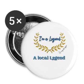 lokale Legende blau - Buttons klein 25 mm (5er Pack) - Weiß - Vorne