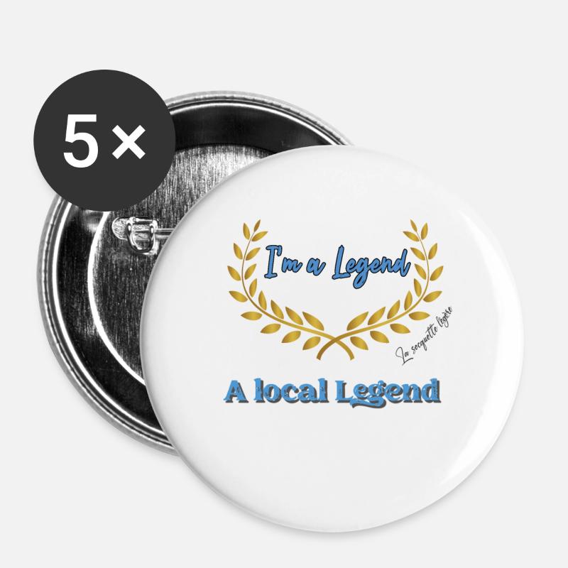 local legend blue - Buttons small 1''/25 mm (5-pack) - white