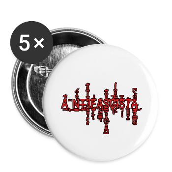 Antifasciste - Lot de 5 petits badges (25 mm) - blanc - Devant