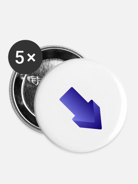 Pfeil - Buttons klein 25 mm (5er Pack) - Weiß