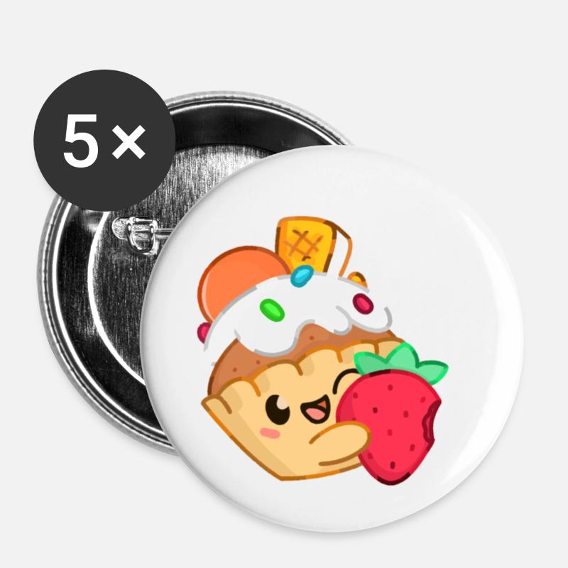 Kinderkuchen - Buttons klein 25 mm (5er Pack) - Weiß